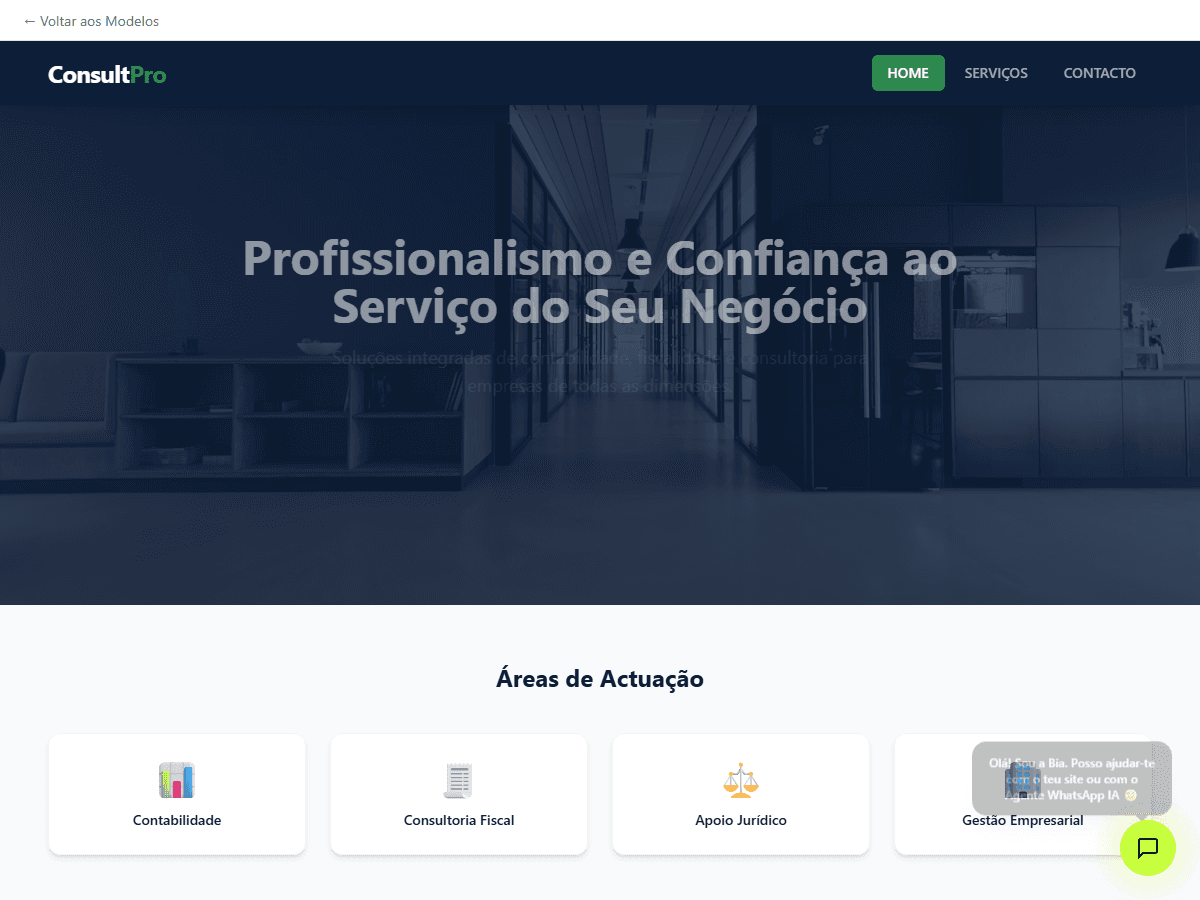 Mockup do site Serviços Profissionais